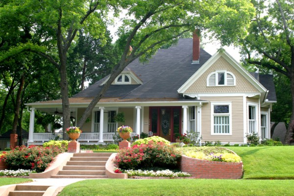 beautiful-home-with-a-new-roof-on-a-spring-day